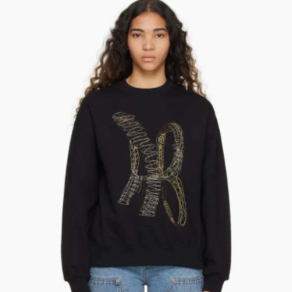 ANDERSSON BELL Black "AB" Embroidered Sweatshirt Size: XS